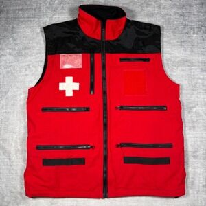 Mountain Uniforms Vest Mens Medium Red Ski Patrol Utility Rescue Lightweight